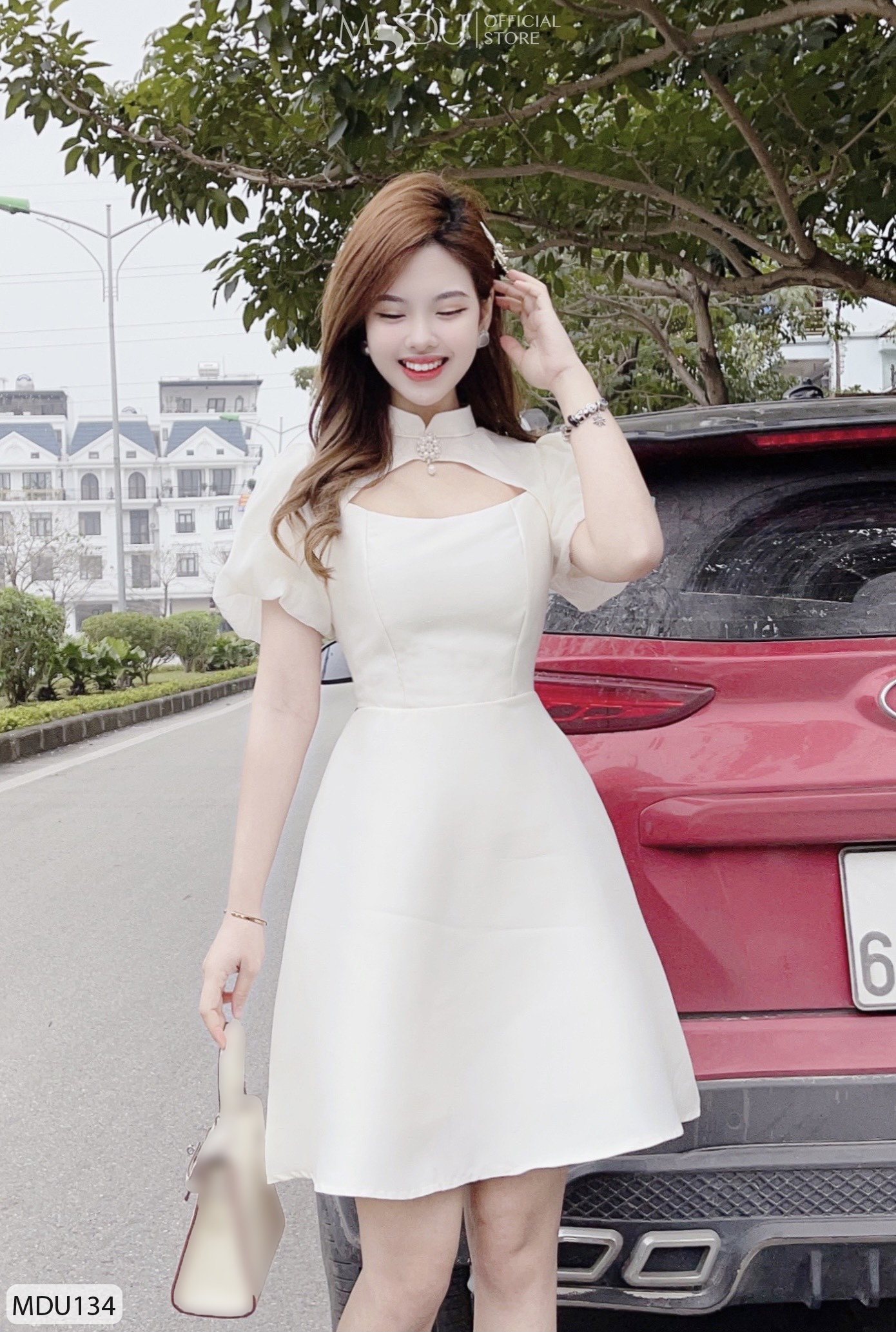 Mua Váy Thiết Kế Xòe Trắng, Váy xòe trắng tiểu thư trẻ trung, xinh đẹp -  H&N Store | Tiki